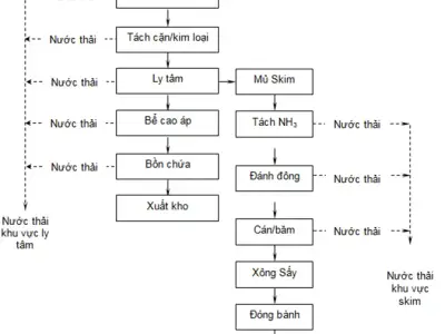 Sơ đồ chế biến Latex cao su thiên nhiên cô đặc